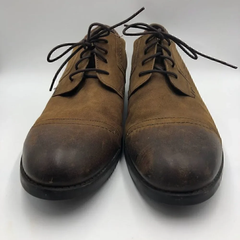 Clarks Men's Brown Leather Cap Toe Lace Up Oxford Shoes Size 12M